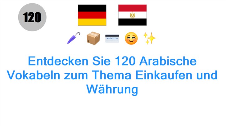 Entdecken Sie 120 Arabische Vokabeln zum Thema Einkaufen und Währung